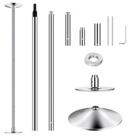 Stripper Dance Pole 45mm Spinning Static Dancing Pole with 88-108.1in Adjustable Height 551LBS Weight Capacity for Fitness Exercise Party Home Cl (Color: Chrome, size: One Size)